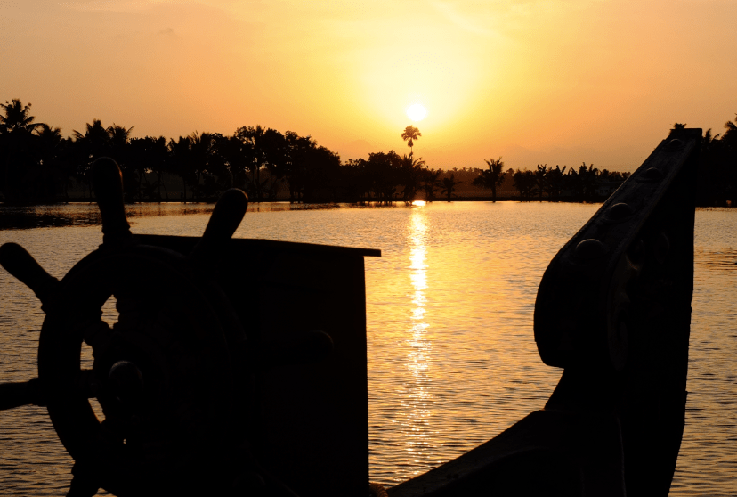 Sunset on a house boat, Kerala